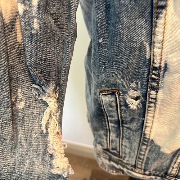 Urban Heritage Festival Acid Wash Distressed Jean Trucker 90s Style Jacket  M - Picture 7 of 12